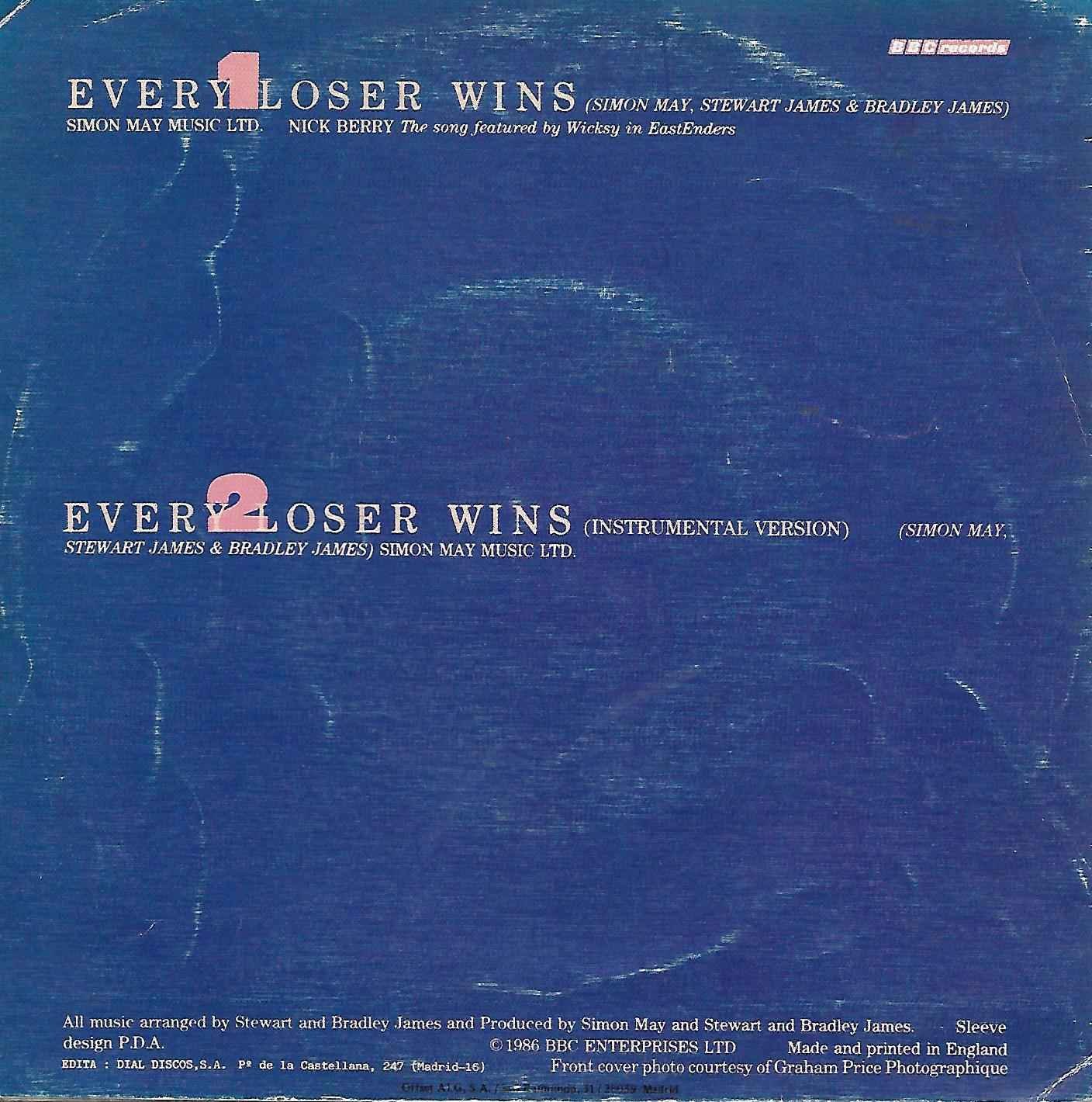 Picture of 53.0081 Every loser wins by artist Nick Berry from the BBC records and Tapes library